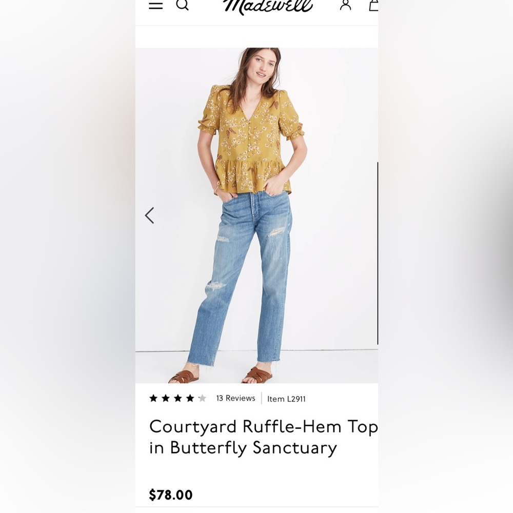 Madewell courtyard ruffle hem blouse - Picture 7 of 7